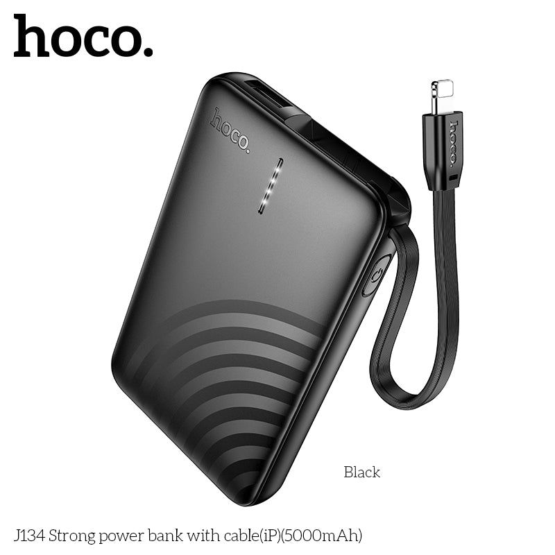 Hoco J134 Backup Charger With Built In Lightning Cable 5000Mah Portable Power Bank For Iphone Fast Charging Led Indicator Compact Lightweight“ Premium Quality, Stylish & Durable Protective Case